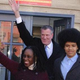 Dante de Blasio with his mother, Chirlayne McCray, and father, NYC mayoral candidate Bill de Blasio (Bill de Blasio campaign)